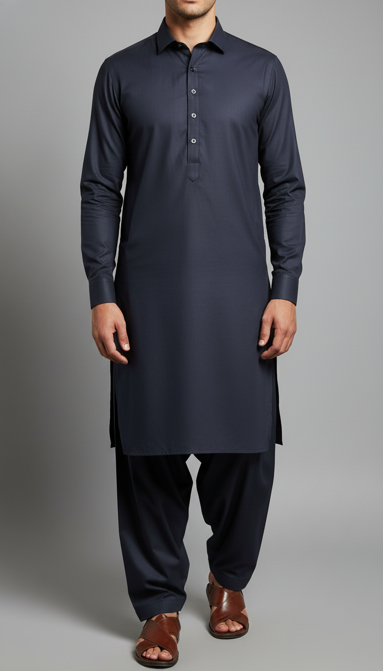 Stitched Shalwar Kameez Royal Gold (Navy Blue)