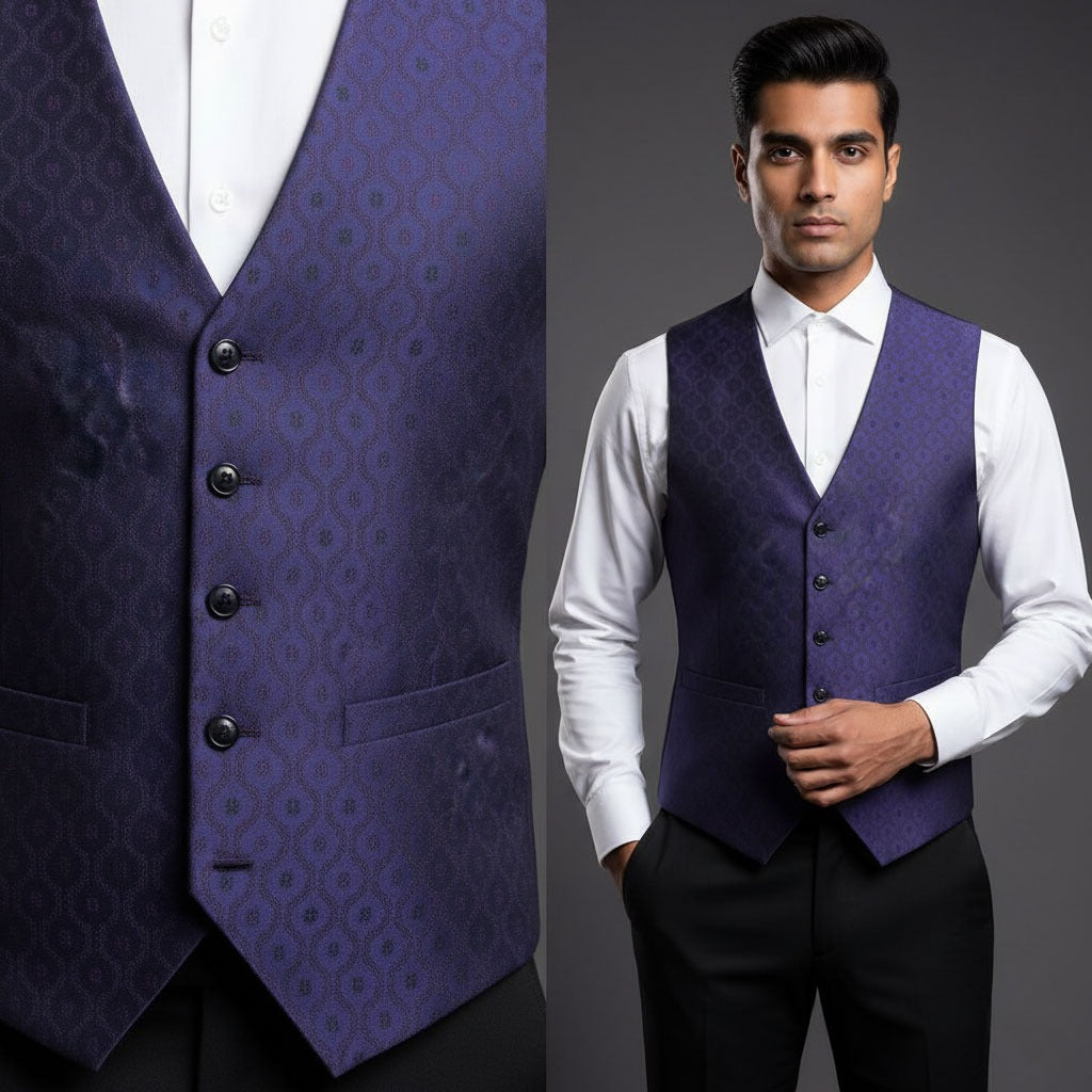 Royal blue Embroidered Waistcoat